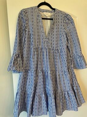 Tuckernuck Blue and White Striped Lanie dress medium